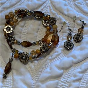 Handmade bracelet and earring